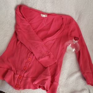 Top pink button down long sleeve shirt